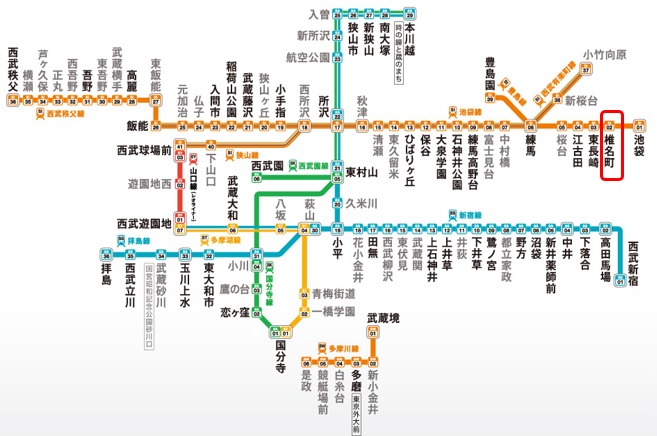 画像に alt 属性が指定されていません。ファイル名: 西武鉄道路線図（02椎名町）.jpg