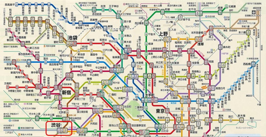 画像に alt 属性が指定されていません。ファイル名: 東京地下鉄路線図（渋谷）.jpg